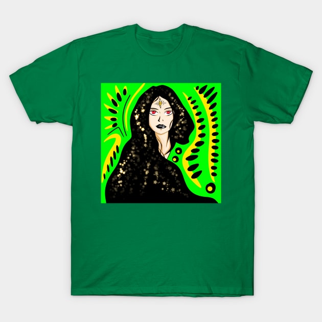 magical witch in trance mandala ecopop T-Shirt by jorge_lebeau